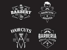 barber shop logo design with background vector