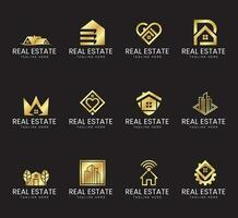 set of real estate logo design and templates vector