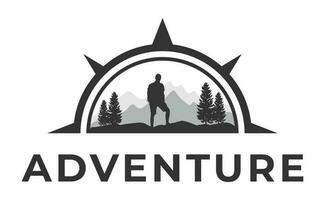 outdoor adventure logo design for T shirts and caps vector
