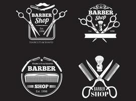 Barbero tienda logo diseño con antecedentes vector