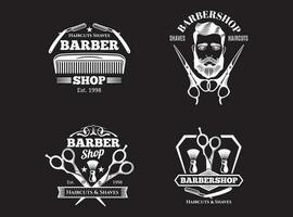 Barbero tienda logo diseño con antecedentes vector
