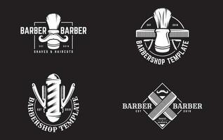 barber shop logo design with background vector