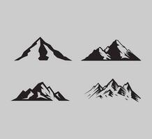 4 rock mountains silhouette vector