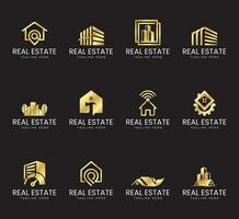 set of real estate logo design and templates vector