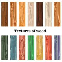 Set of textures of wood in vector