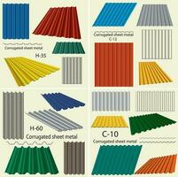 Corrugated sheet metal in vector