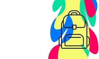 Back to school background. colorful backpack and copy space for text. Vector illustration