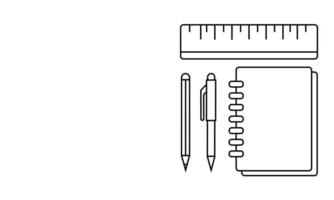 Back to school background. Stationary icon and space for text. Template design for poster, banner, card, cover vector