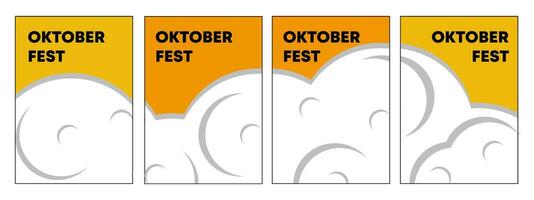 Set of creative concept oktoberfest background. Beer illustration and copy space. Oktoberfest template design vector
