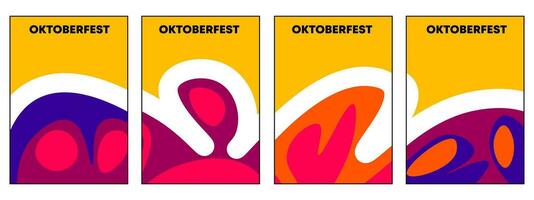 Set of oktoberfest banner background. Abstract dynamic colorful beer. Vertical oktoberfest banner vector