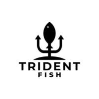 illustration combination of a fish with a trident. good for seafood restaurant or any business. vector