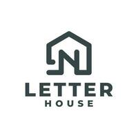 illustration of letter N in a house shape. good for real estate or any business related to house. vector