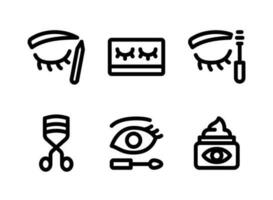 Simple Set of Cosmetic Vector Line Icons