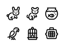 Simple Set of Pets Shop Vector Line Icons