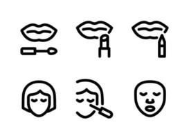 Simple Set of Cosmetic Vector Line Icons