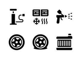 Simple Set of Car Service Vector Solid Icons