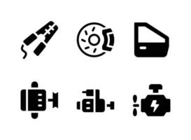 Simple Set of Car Service Vector Solid Icons