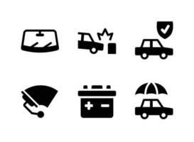 Simple Set of Car Service Vector Solid Icons