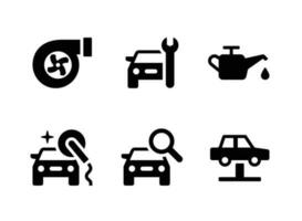 Simple Set of Car Service Vector Solid Icons