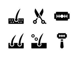 Simple Set of Barbershop Vector Solid Icons