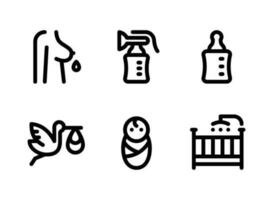 Simple Set of Baby Maternity Vector Line Icons