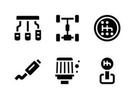 Simple Set of Car Service Vector Solid Icons