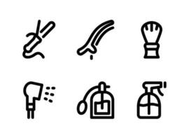 Simple Set of Barbershop Vector Line Icons