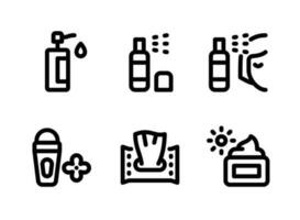 Simple Set of Cosmetic Vector Line Icons