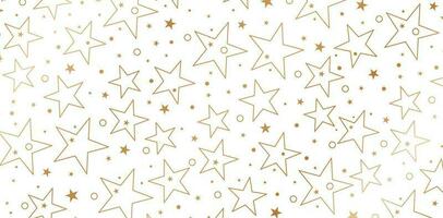 vector ilustración estrellas sin problemas patrones con dorado estrellas aislado en blanco antecedentes para libro cubiertas, digital interfaces, huellas dactilares diseño plantillas material, bandera, póster anuncios, anuncios