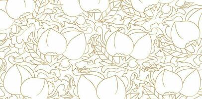 vector ilustración sin costura modelo melocotón Fruta y hojas en aislado un blanco antecedentes para de moda textil, libro cubrir, digital interfaz, impresión diseño plantillas material, Boda invitación