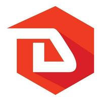 Letter d inside polygon logo design vector