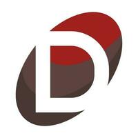 Letter d inside oval shape vector