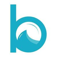 Water wave inside of letter b vector