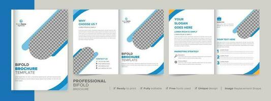 Bifold Brochure Design Template for Your Company, Corporate, Business, Advertising, Marketing, Agency, and Internet Business. vector