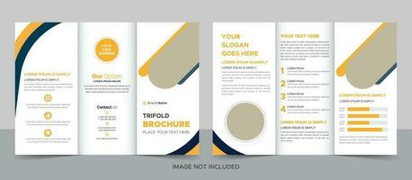 Trifold Brochure Design Template for Your Company, Corporate, Business, Advertising, Marketing, Agency, and Internet Business. vector