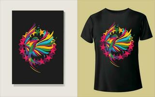 Multiple color Tee shirt design vector