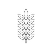 Outline tree leaf vector illustration isolated on white background