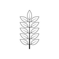 Outline tree leaf vector illustration isolated on white background