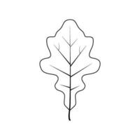 Outline tree leaf vector illustration isolated on white background