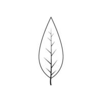 Outline tree leaf vector illustration isolated on white background