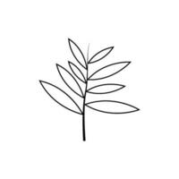 Outline tree leaf vector illustration isolated on white background