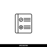 Vector icon clipboard. Task line icon symbol vector illustration