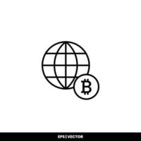 Bitcoin icon payment symbol sign. Cryptocurrency logos. simple vector. vector
