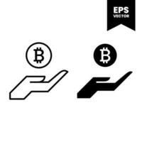 Bitcoin icon payment symbol sign. Cryptocurrency logos. simple vector. vector