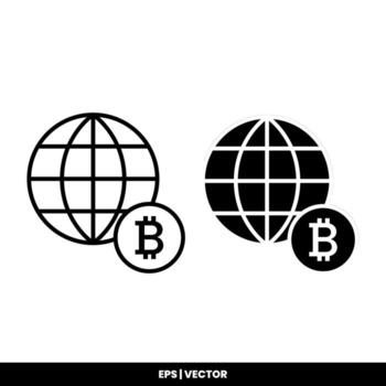 Bitcoin icon payment symbol sign. Cryptocurrency logos. simple vector. vector