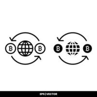 Bitcoin icon payment symbol sign. Cryptocurrency logos. simple vector. vector