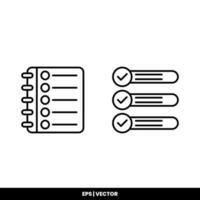 Vector icon clipboard. Task line icon symbol vector illustration