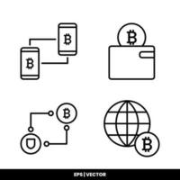 bitcoin icono pago símbolo signo. criptomoneda logotipos sencillo vector. vector