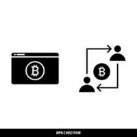 Bitcoin icon payment symbol sign. Cryptocurrency logos. simple vector. vector