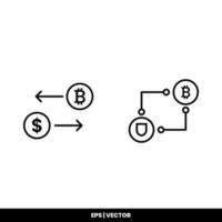 Bitcoin icon payment symbol sign. Cryptocurrency logos. simple vector. vector